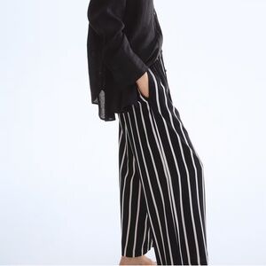 H&M Black and White Striped Pants